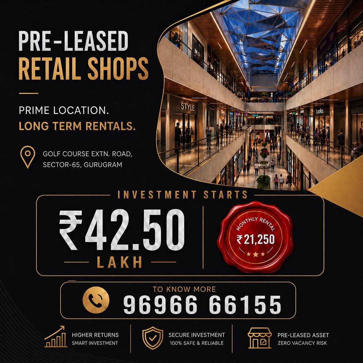 Preleased shops in Gurgaon